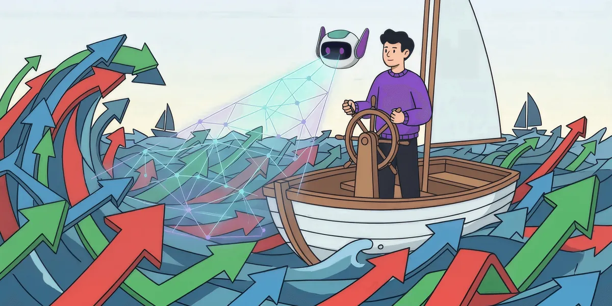 AI trading mentor dashboard helping trader with strategy and risk decisions