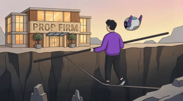 Prop firm challenge trader tracking drawdown and psychology in a trading journal