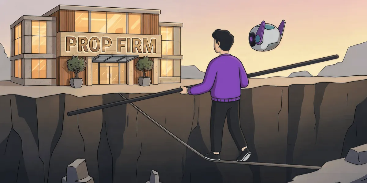 Prop firm challenge trader tracking drawdown and psychology in a trading journal